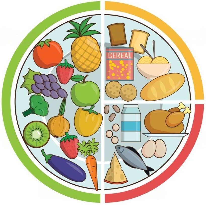 A food chart for healthy eating.